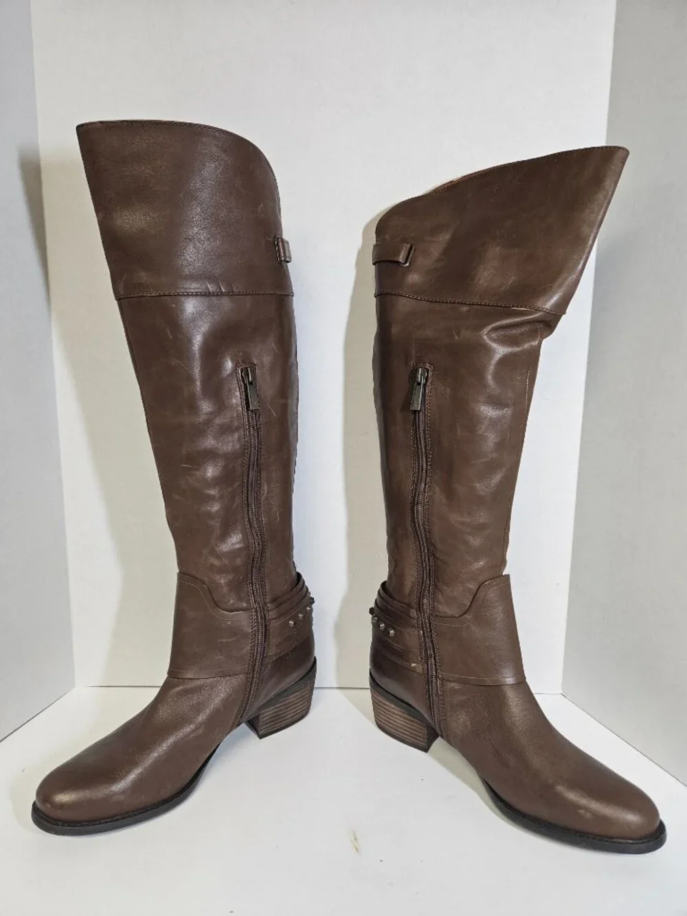 Vince Camuto Brown Leather Knee High Boots